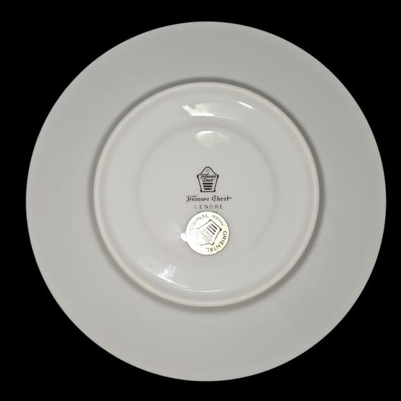 Treasure Chest Lenore No. 7001 Cup & Saucer Set Pink White Flowers Silver Trim - Picture 9 of 9